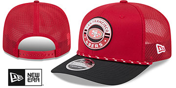 49ers ROPE 2T GAME MESHBACK STRETCH-SNAP Red=Black Hat by New Era