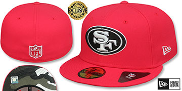 49ers URBAN CAMO-BOTTOM Lava Red Fitted Hat by New Era