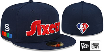 76ers DIAMOND 75 CITY-SERIES Navy Fitted Hat by New Era