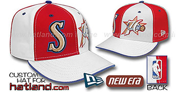 76ers DOUBLE WHAMMY Red-White Fitted Hat