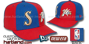 76ers DOUBLE WHAMMY Royal-Red Fitted Hat