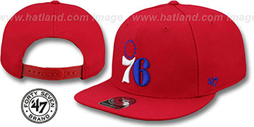 76ers SURE-SHOT SNAPBACK Red Hat by Twins 47 Brand
