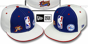 76ers TRIPLE THREAT Royal-White Fitted Hat by New Era