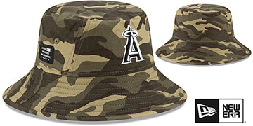 Angels 2021 ARMED FORCES STARS N STRIPES BUCKET Hat by New Era