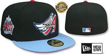 Angels 40TH SEASON RED-BOTTOM Black-Sky Fitted Hat by New Era