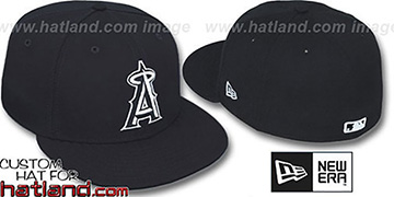 Angels TEAM-BASIC Black-White Fitted Hat by New Era