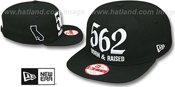 Area Code 562 BORN-N-RAISED SOCAL SNAPBACK Black Hat by New Era