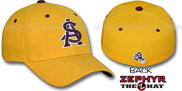 Arizona State DH Fitted Hat by Zephyr - gold