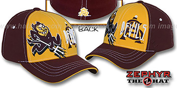 Arizona State RAGE Z-Fit Hat by Zephyr - gold-maroon