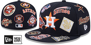 Astros 'ALL-OVER' Navy Fitted Hat by New Era