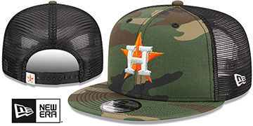 Astros ARMY CAMO TRUCKER Woodland-Black Hat by New Era