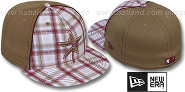 Astros MACDADDY PLAID Wheat Fitted Hat by New Era