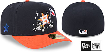 Astros MLB CARTOON  A-FRAME Navy-Orange Fitted Hat by New Era