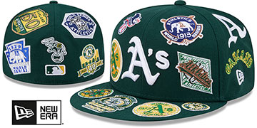 Athletics 'ALL-OVER' Green Fitted Hat by New Era