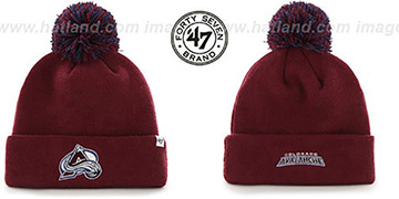 Avalanche POMPOM CUFF Burgundy Knit Beanie Hat by Twins 47 Brand