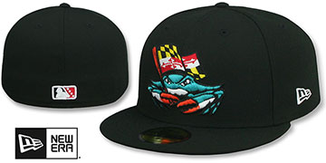 Baysox MILB ALTERNATE Black Fitted Hat by New Era