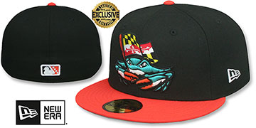 Baysox 'MILB ALTERNATE' Black-Orange Fitted Hat by New Era