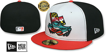 Baysox 'MILB ALTERNATE' White-Black-Orange Fitted Hat by New Era