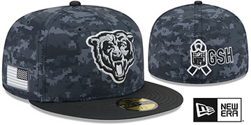 Bears 2026 SALUTE-TO-SERVICE Dark Digital Camo-Black Fitted Hat by New Era