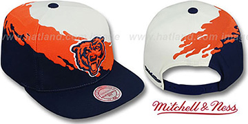 Bears PAINTBRUSH SNAPBACK White-Orange-Navy Hat by Mitchell and Ness