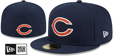 Bears RHINESTONE LOGO Navy Fitted Hat by New Era