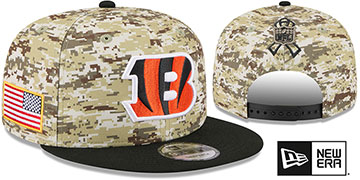 Bengals 2025 SALUTE-TO-SERVICE SNAPBACK Desert Storm-Black Hat by New Era