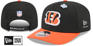 Bengals 2026 PRECURVED NFL DRAFT STRETCH-SNAP Black-Orange Hat by New Era