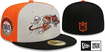 Bengals HISTORIC SIDELINE PINWHEEL Fitted Hat by New Era