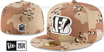 Bengals NFL TEAM-BASIC Desert Storm Camo Fitted Hat by New Era
