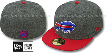 Bills 2T NFL MELTON-BASIC Grey-Red Fitted Hat by New Era