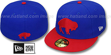 Bills NFL 2T THROWBACK TEAM-BASIC Royal-Red Fitted Hat by New Era