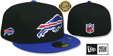 Bills NFL PIXELATED Black-Royal Fitted Hat by New Era