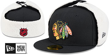 Blackhawks CLASSIC DOGEAR Black Fitted Hat by New Era
