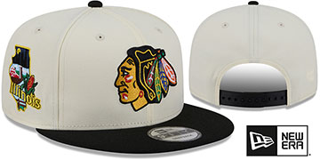 Blackhawks LOCALIZED SNAPBACK Chrome-Black Hat by New Era