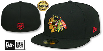 Blackhawks NHL TEAM-BASIC Black Fitted Hat by New Era