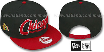 Blackhawks SNAP-IT-BACK SNAPBACK Black-Red Hat by New Era