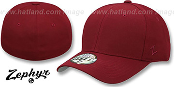 Blank DH BURGUNDY Fitted Hat by Zephyr