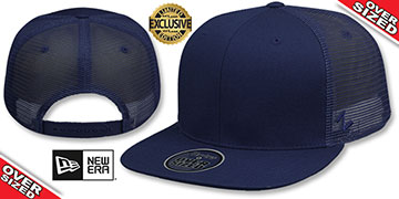 Blank OVER-SIZED MESH-BACK SNAPBACK Navy-Navy Hat by Zephyr