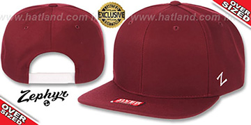 Blank OVER-SIZED SNAPBACK Burgundy Hat by Zephyr