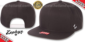 Blank OVER-SIZED SNAPBACK Charcoal Hat by Zephyr