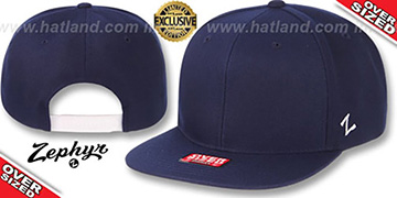 Blank OVER-SIZED SNAPBACK Navy Hat by Zephyr
