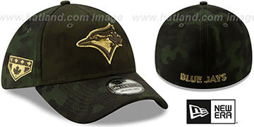 Blue Jays 2019 ARMED FORCES STARS N STRIPES FLEX Hat by New Era