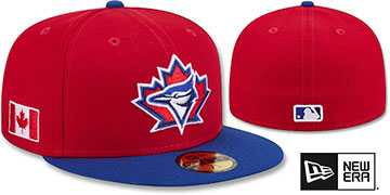 Blue Jays 2026 TURN-BACK-THE-CLOCK Red-Royal Fitted Hat by New Era