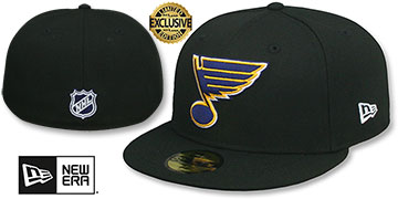 Blues NHL TEAM-BASIC Black Fitted Hat by New Era