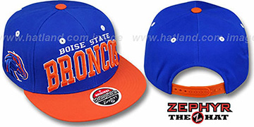 Boise State 2T SUPER-ARCH SNAPBACK Royal-Orange Hat by Zephyr