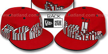 Boston BOS BLOCK CITY-SKYLINE Red Fitted Hat by New Era
