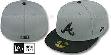 Braves '2T TEAM-BASIC' Grey-Black Fitted Hat by New Era