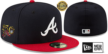 Braves 'AMERICA 250 SIDE-PATCH' Navy-Red Fitted Hat by New Era