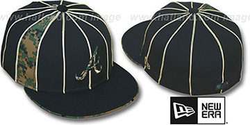 Braves ARMY DIGITAL SLIVER Black Fitted Hat by New Era