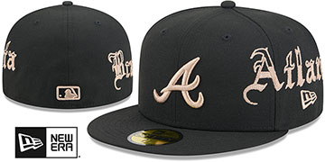 Braves GOTHIC HERITAGE Black Fitted Hat by New Era